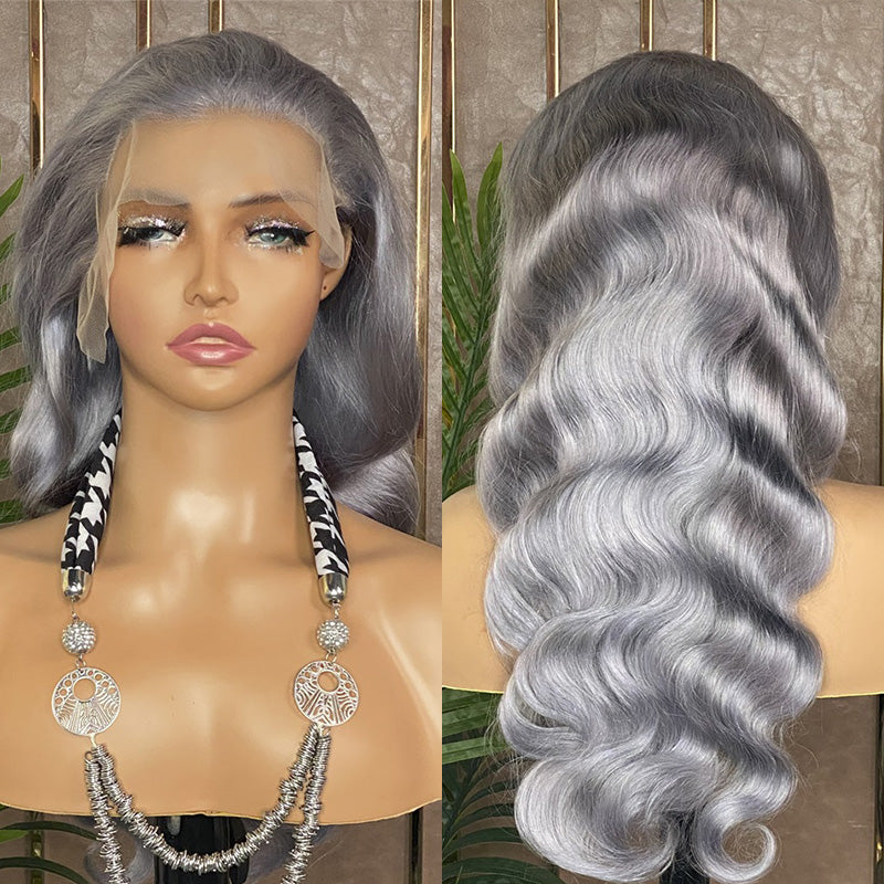 Silver Gray(13x4 Frontal) Body Wave Wig