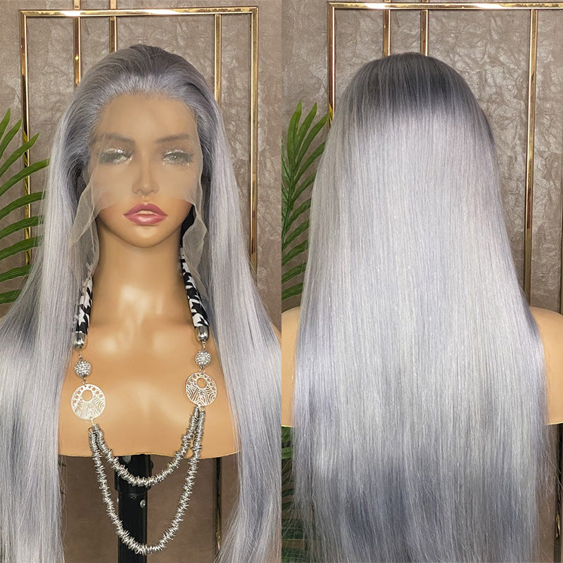 Silver Gray(13x4 Frontal) Straight Wig