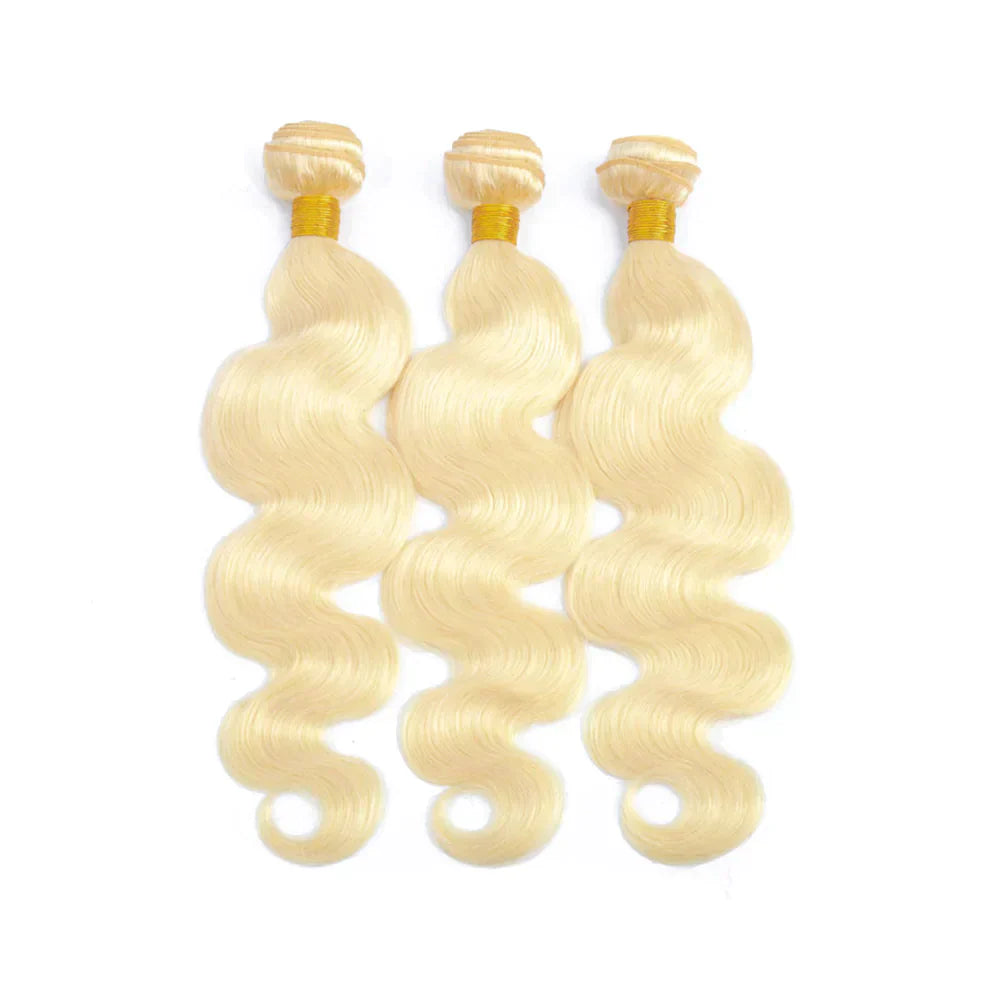 #613 Blonde- Body Wave (3) Bundles with(5x5 HD Closure)