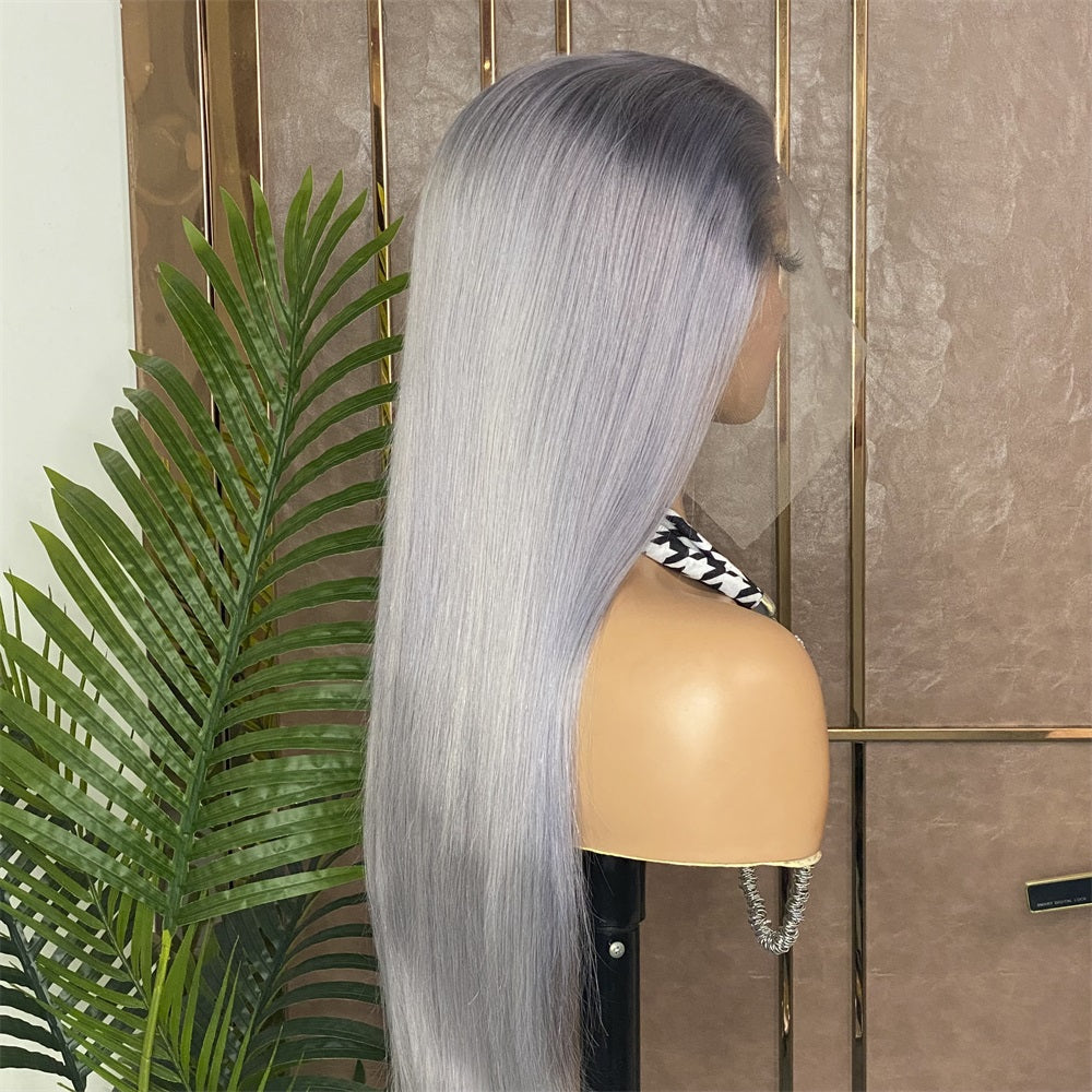 Silver Gray(13x4 Frontal) Straight Wig