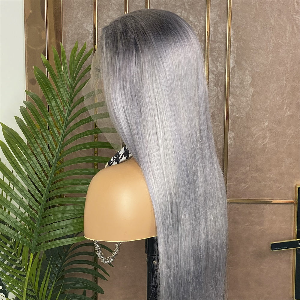 Silver Gray(13x4 Frontal) Straight Wig