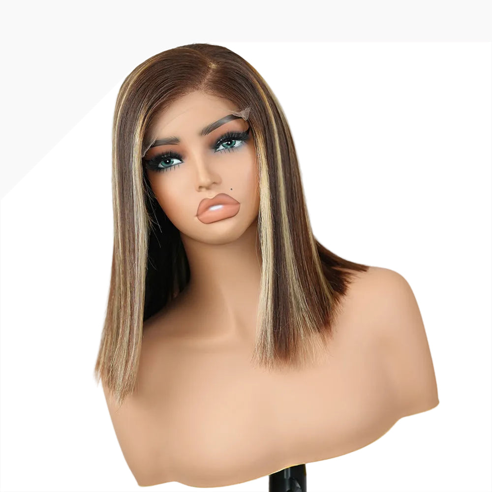 #4/27-C-part Straight Bob Wig (5x5 HD)