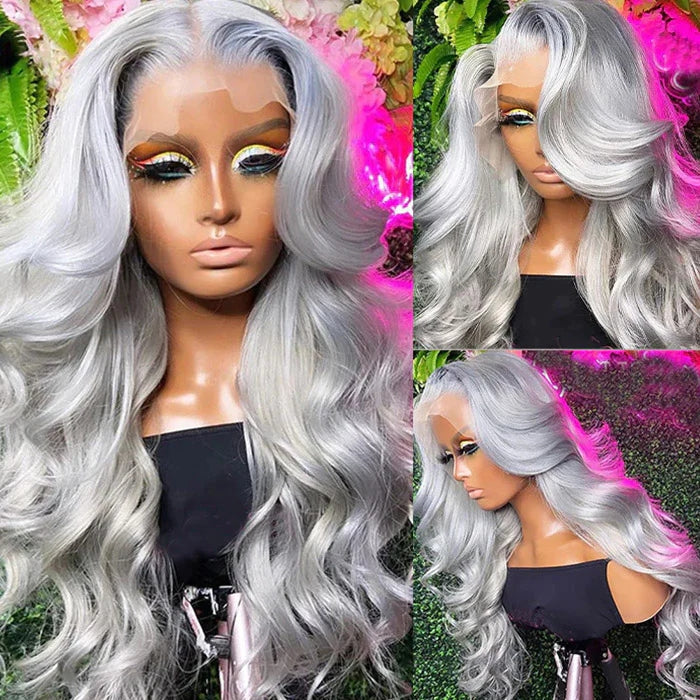 Silver Gray(13x4 Frontal) Body Wave Wig