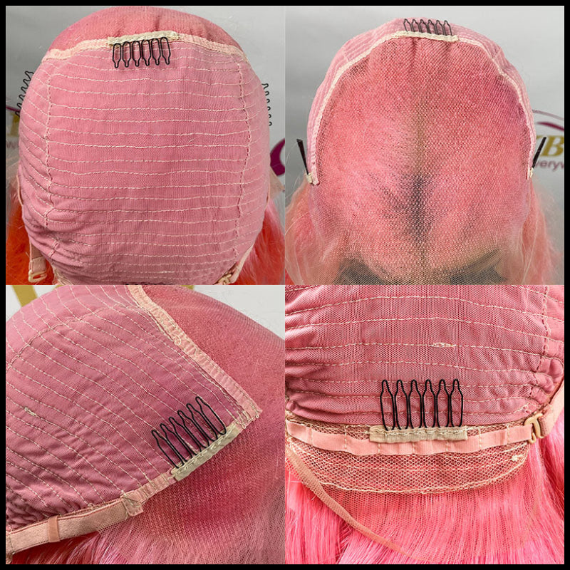 Pink - Straight (13x4) Lace Front Bob Wigs