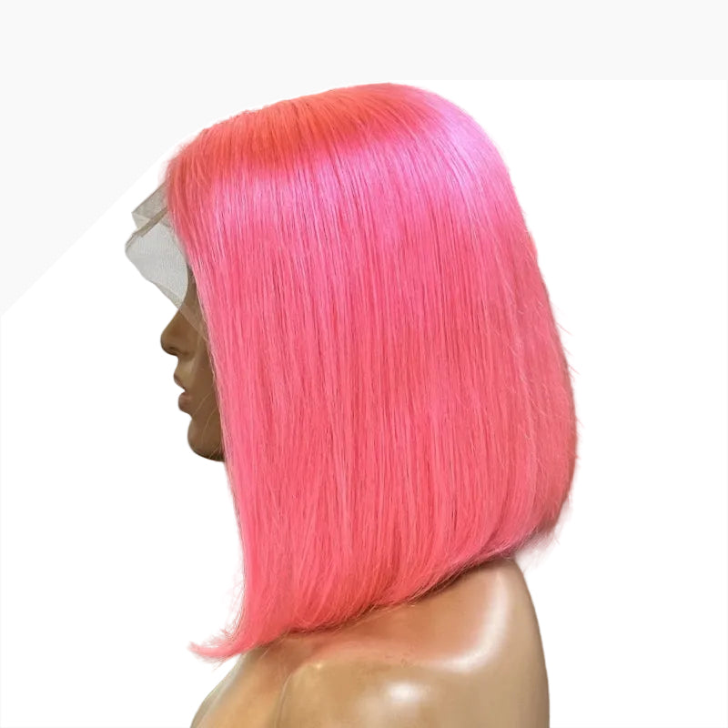 Pink - Straight (13x4) Lace Front Bob Wigs