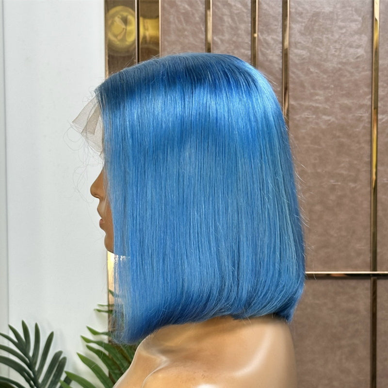 Light Blue- Straight Bob (13x4) Lace Frontal Wig